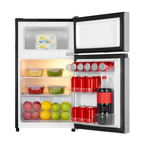 Hisense Refrigerator 87L Double Door Top Freezer, Compact Size, Energy Efficient, Functional Design, Modern Aesthetics, Silver H120TTS
