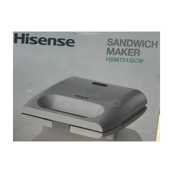 Hisense Sandwich Maker with Non-Stick Plates, 700 Watts HSM701GCW