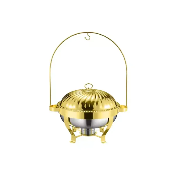 Commercial Kitchen Equipment Luxury Golden Lily Hanging Chafing Dish 8.0L, Premium Stainless Steel DZW-GL080