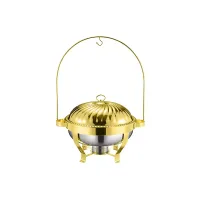 Commercial Kitchen Equipment Luxury Golden Lily Hanging Chafing Dish 8.0L, Premium Stainless Steel DZW-GL080