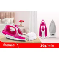 Decakila Steam Iron 1200W Water Tank Capacity 200ML Without Auto-off Function Steam Boost:0.8g/Shot Vertical Jet Steam Temp Control KEEN002R