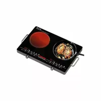 Nikai Infrared Cooker Dual Burner 2000W, 6 Preset Cooking Modes, Touch Control, LED Display, Black NIC303A