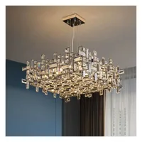 Tronic Luxury Crystal Rectangular Pendant Chandelier