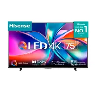 Hisense 75" LED QLED UHD 4K Smart TV with QLED Colour, Dolby Vision & Atmos, AI Smooth Motion, Game Mode, Vidaa OS 75Q6Q