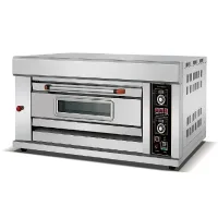 Commercial Gas Deck Oven 1-Deck 2-Tray, 20-400C High-Temperature Control, Industrial Stainless Steel Pizza & Bread Oven HGO-12