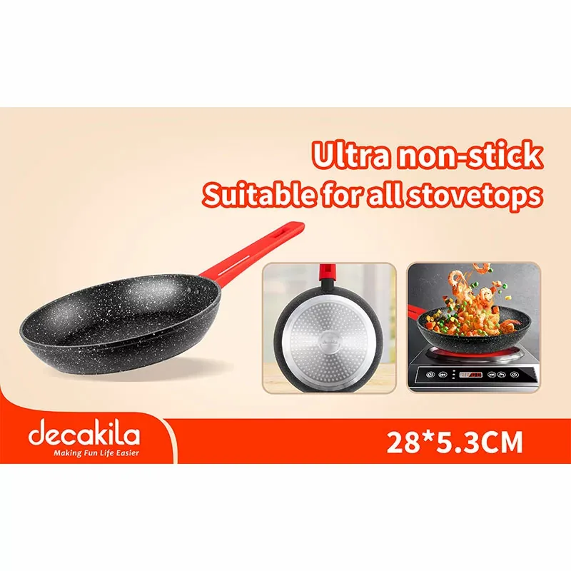 Decakila Frypan 28cm Kmep013b 11Inch aluminium Nonstick Aluminium Coating Forged All Type of Cookware