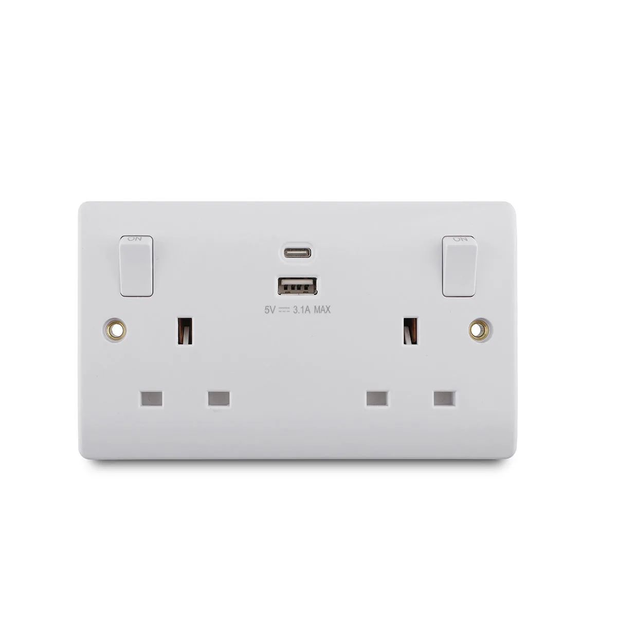Tronic Double USB Wall Socket with USB-C & USB-A Ports