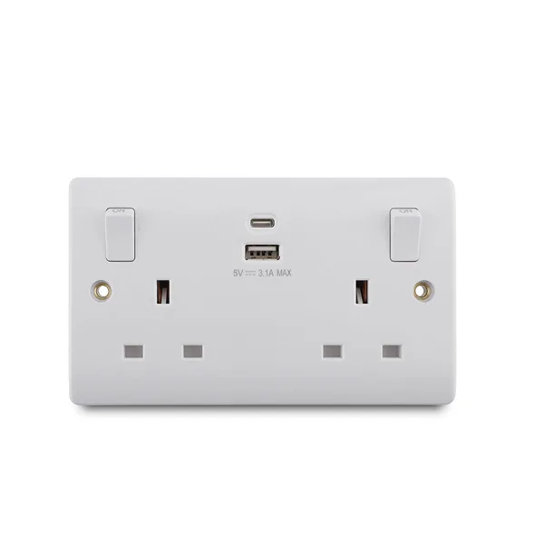 Tronic Double USB Wall Socket with USB-C & USB-A Ports