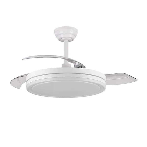Tronic White Retractable Blade Ceiling Fan with LED Light - 66W + 30W