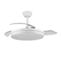 Tronic White Retractable Blade Ceiling Fan with LED Light - 66W + 30W