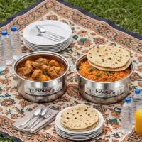 Nadstar Jumbo Stainless Steel Hotpot Redberry 15000ml Insulated Food Warmer Serving Casserole
