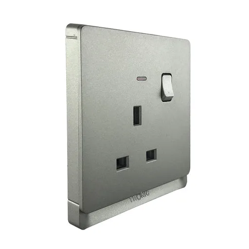 Tronic 13A Single Socket with Switch & Neon Indicator - Grey