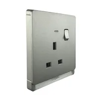 Tronic 13A Single Socket with Switch & Neon Indicator - Grey