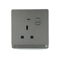 Tronic 13A Single Socket with Switch & Neon Indicator - Grey