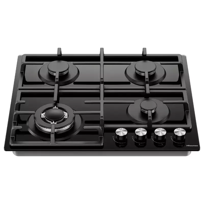 Hisense Built-in Gas Hob, Black, 60 x 60cm, 220-240V, 50Hz, 8060W, HHU60GAGB