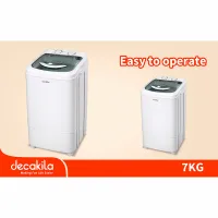 Decakila Washing Machine 7kg Wash Top Load, Single Tub Capacity Wash Timer Wash Drain Selector Lint Filter KEDM004W