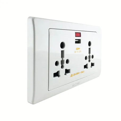 Tronic Twin Universal Socket with 1 USB