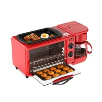 Decakila Breakfast Station 9l Oven Capacity 3 In 1 Baking Frying and Coffee Maker 1050w Keev003r 30 mins timer with bell ring 100�c - 230�c oven temperature control 0.5l coffee maker 4 cups capacity