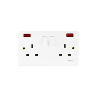 Tronic Twin Switch Socket with Neon Standard