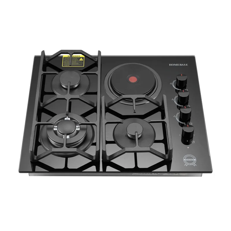 Homebase Built-In Gas & Hot Plate Cooktop Hob 3 Gas Burners Black HB-GE-4030 1 Homebase Built-In Gas & Hot Plate Cooktop Hob 3 Gas Burners Black HB-GE-4030