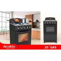 Decakila Oven Cooking Range 50l 4 Burner Manual Ignition Device Kugs003b stainless steel top plate tempered glass oven with chromed wire rack and 1 oven tray