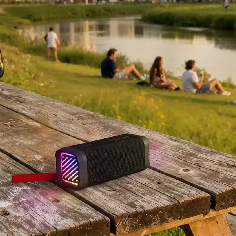 Philips Portable Bluetooth Speaker 20W, 20H Playtime, Splash Pooof, LED Lightshow, Bass+, Auracast TAS2000B/00