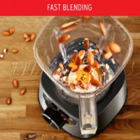 Moulinex Blender 2L Tritan Blender Jar with 2 Mills, 1200W, Titanium Coated Blades, 2x Blade Life, Powelix Life Technology, Stainless Steel Body, Backlit Speed Selector, Large Capacity Jar LM88HD27