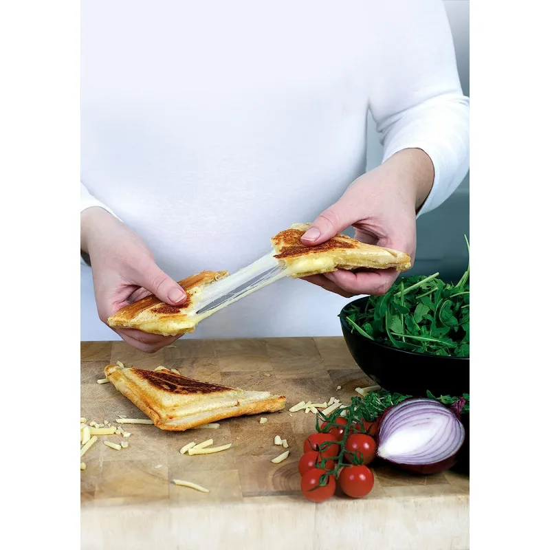 Kenwood Sandwich Toaster 2 Slice 3 in 1 Waffle Grill and Sandwich 750w Smm01.A0bk - Nonstick Grill Plates Cool Touch Handle Detachable Plates Light Indicator