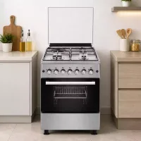 Evoq Standing Cooker 3 Gas Burners 1 Hot Plate Electric Oven Black 58x58cm EC-5831EO. SL