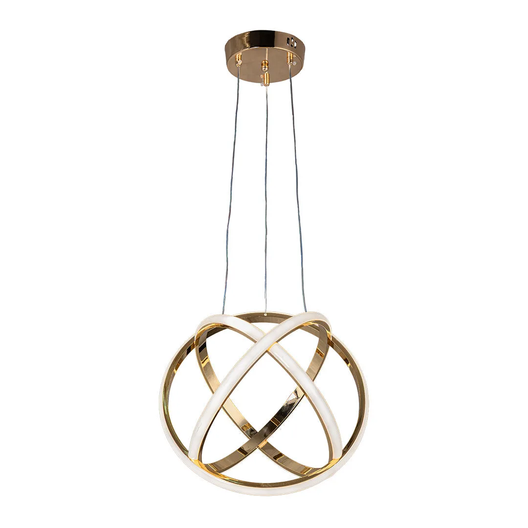 Tronic Golden Orb Pendant Light - 60W LED with Interlocking Bands