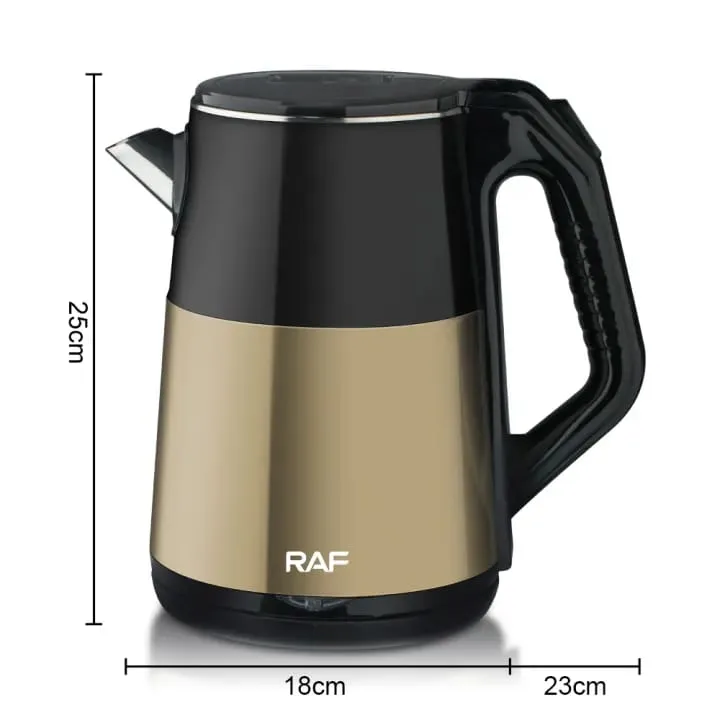 RAF Electric Cordless Kettle 2.5L 2000W, BPA Free Interior, 360° Swivel Base, Automatic Switch Off, High Quality Stainless Steel R.7819 7 RAF Electric Cordless Kettle 2.5L 2000W, BPA Free Interior, 360° Swivel Base, Automatic Switch Off, High Quality Stainless Steel R.7819
