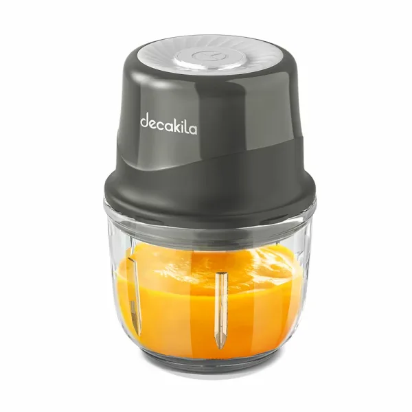Decakila Chopper 0.3l Glass Bowl Mini Cordless 30w Kmmg008g stainless steel blades 1 speed with pulse 3 blades dishwasher safe for bowl and blades