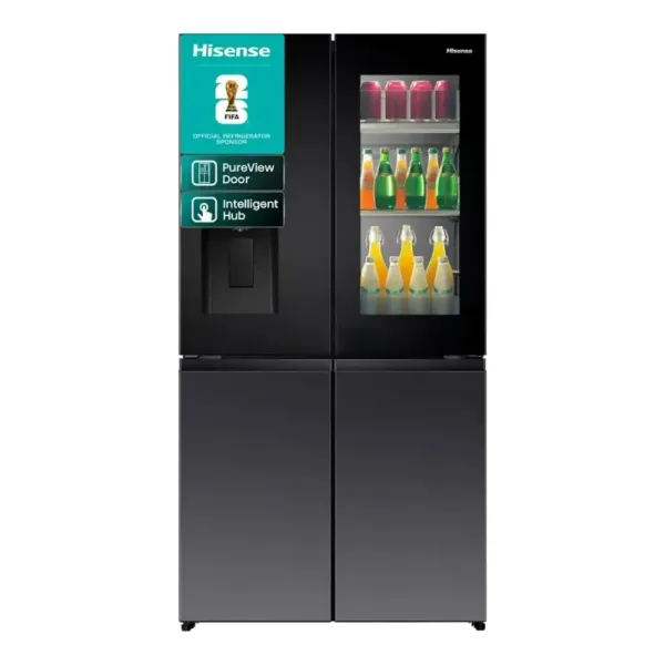 Hisense Refrigerator 615L Multi-Door Smart Fridge with Water & Ice Dispenser RQ9P600GTBN