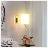 Tronic Cylindrical Frosted Glass Shade Wall Lamp Gold