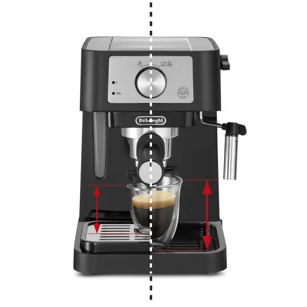 Delonghi Stilosa Espresso Machine 1100W, 15-Bar Pump, Steam Wand for Cappuccino, Black EC260.BK