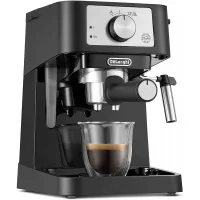 Delonghi Stilosa Espresso Machine 1100W, 15-Bar Pump, Steam Wand for Cappuccino, Black EC260.BK