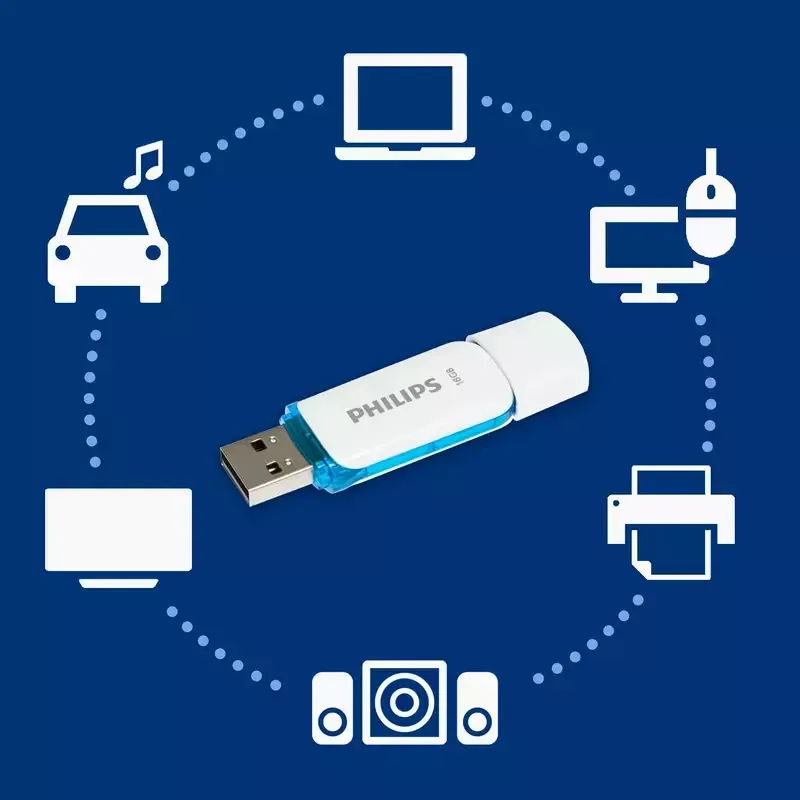 PHILIPS 16GB Flash Drive, Snow Edition USB 2.0