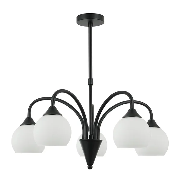 Tronic Black & White 5-Light Pendant Lamp - Curved Elegance for Classic Interiors
