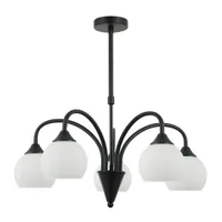 Tronic Black & White 5-Light Pendant Lamp - Curved Elegance for Classic Interiors