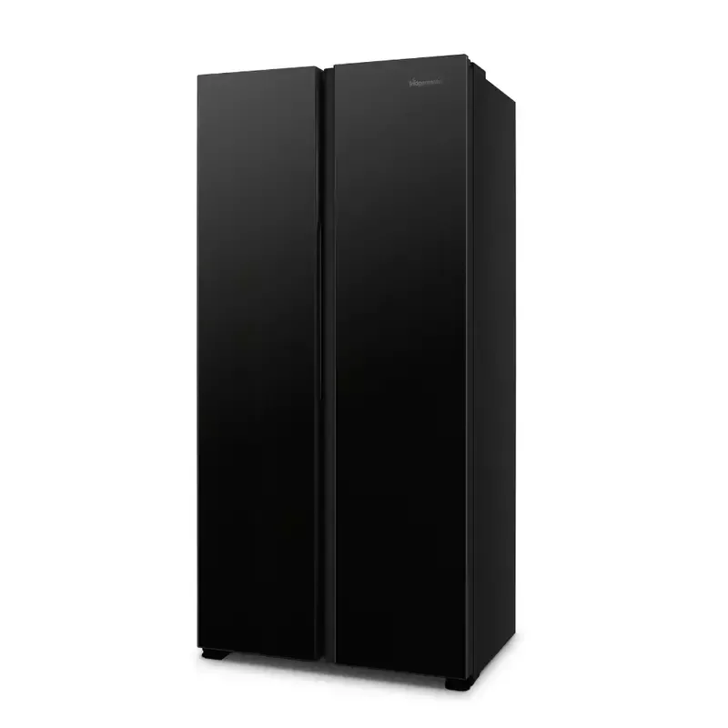 Hisense Slim Side by Side Fridge 468L, Multi Air Flow, Total No Frost, Super Freeze, Black RS3N428NAB