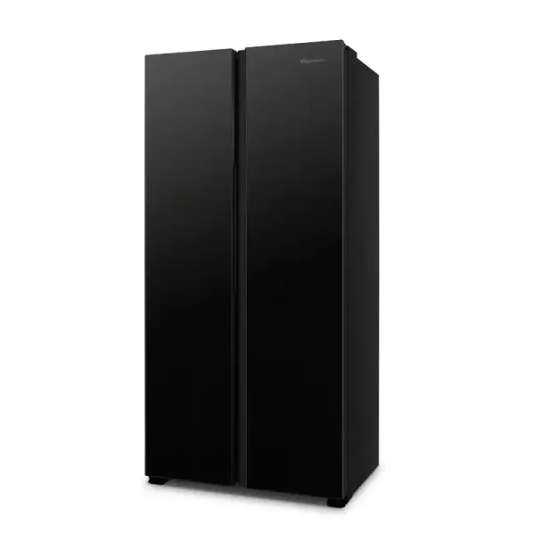 Hisense Slim Side by Side Fridge 468L, Multi Air Flow, Total No Frost, Super Freeze, Black RS3N428NAB