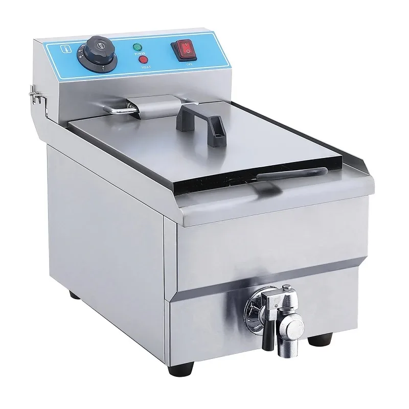 Commercial Electric Fryer 10L Countertop, 3.25kW High-Power Single Tank Deep Fryer, Professional Stainless Steel Fryer WG-101V