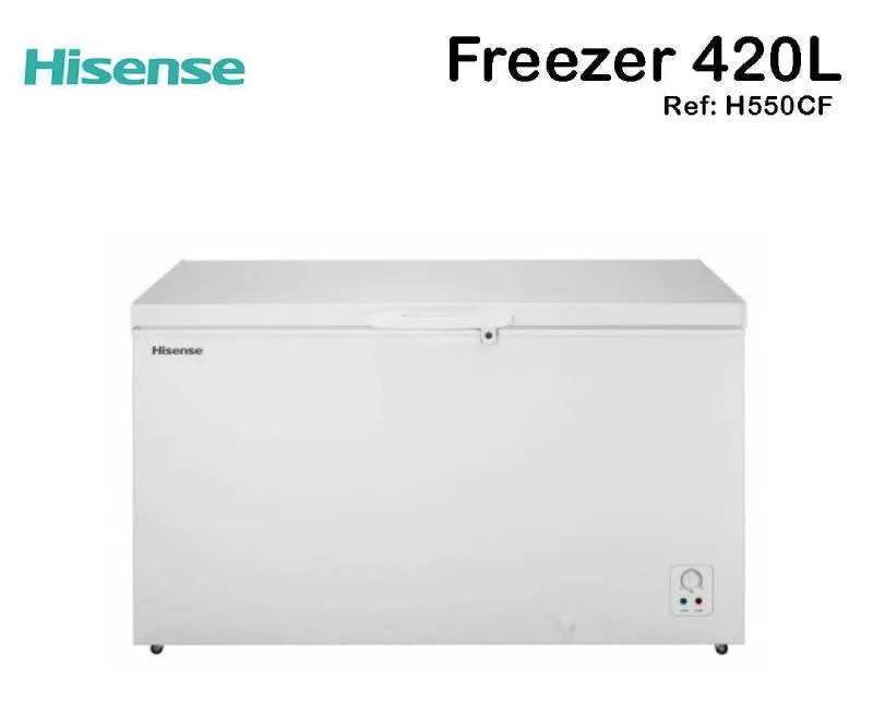Hisense Chest Freezer 420L Frozen 135h, Easy Cleaning, Single Door White H550CF