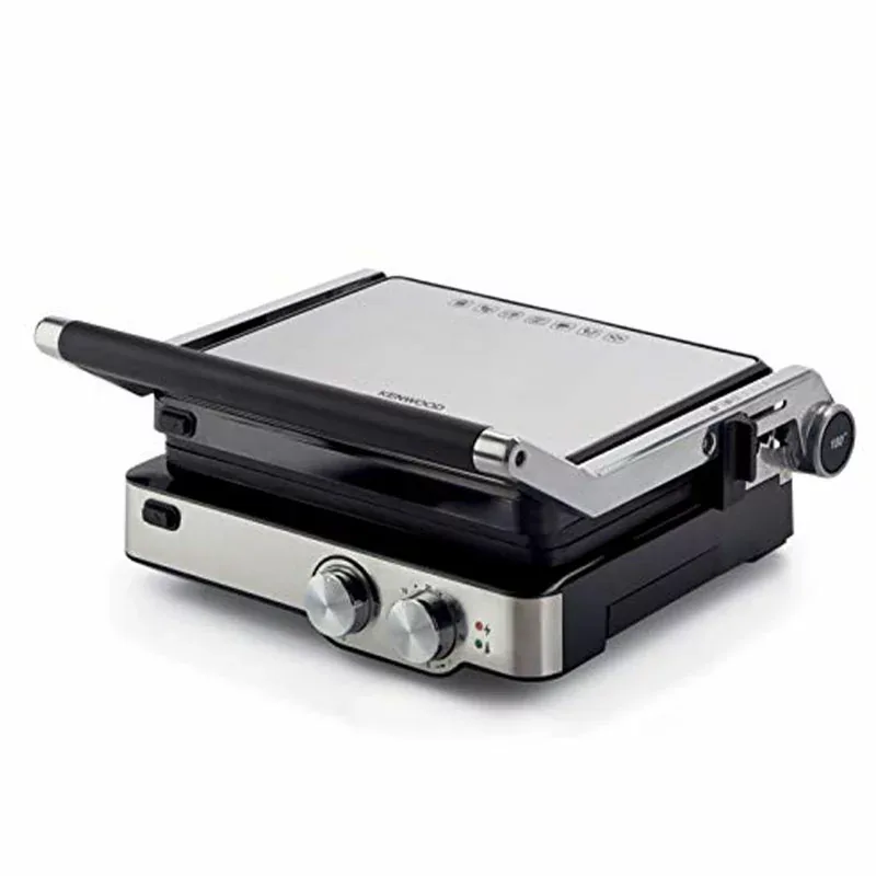 Kenwood Contact Grill Adjustable Temperature Cool Touch Handle 2000w Hgm80.000ss - 30 Mins Timer 3 Grill Positions Contact Grill, Oven Grill And Open Grill Detachable Grill Plates