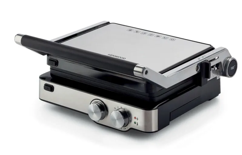 Kenwood Contact Grill Adjustable Temperature Cool Touch Handle 2000w Hgm80.000ss - 30 Mins Timer 3 Grill Positions Contact Grill, Oven Grill And Open Grill Detachable Grill Plates