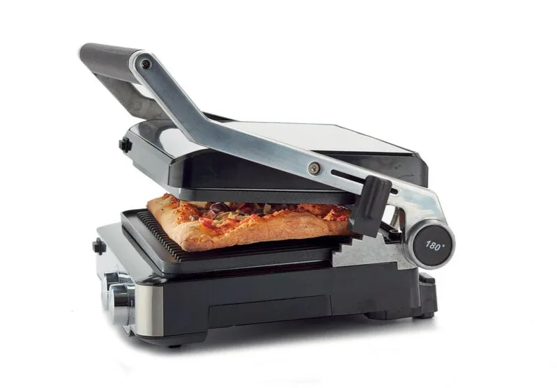 Kenwood Contact Grill Adjustable Temperature Cool Touch Handle 2000w Hgm80.000ss - 30 Mins Timer 3 Grill Positions Contact Grill, Oven Grill And Open Grill Detachable Grill Plates