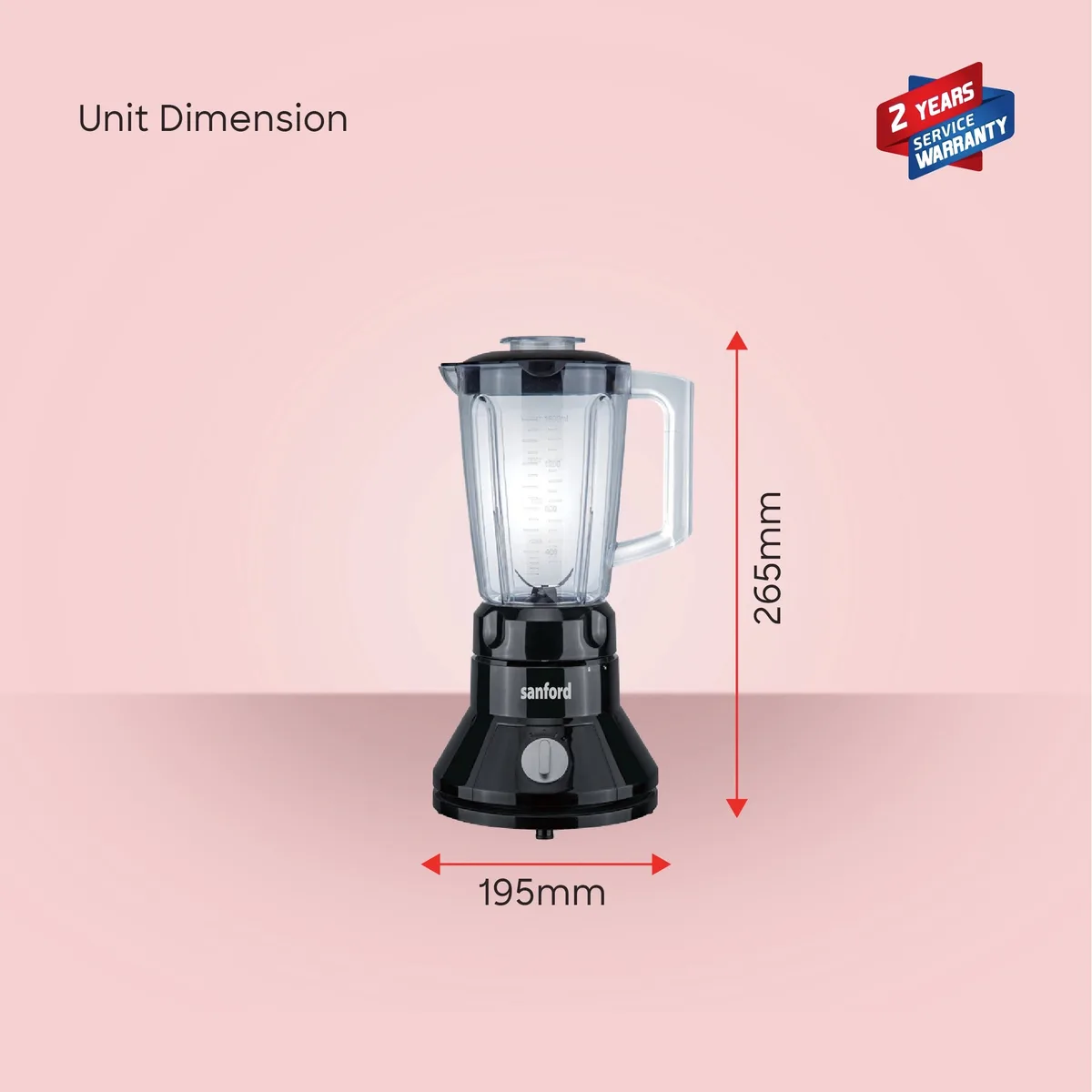 Sanford 2In1 Blender 1.6L Unbreakable Jar 350W - SF6803BR