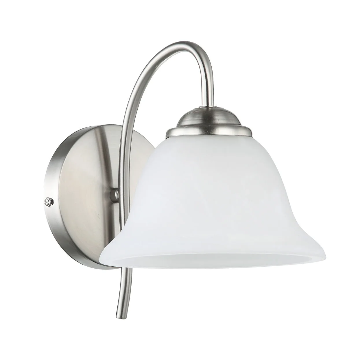 Tronic Silver Wall Sconce With Frosted Glass Shade