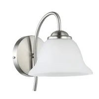 Tronic Silver Wall Sconce With Frosted Glass Shade