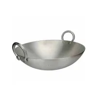 Nadstar Aluminium Karai 15.75" No8 Heavy Base Aluminum Kadai Deep Frying Kadai with Handle for Kitchen